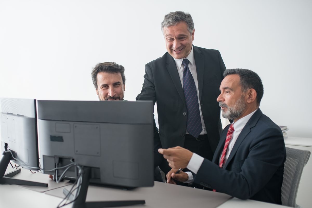 Team member at a workstation